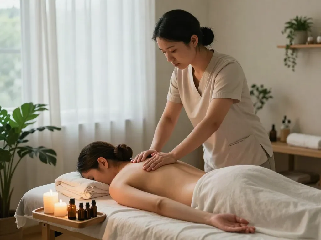 Experience 화성출장마사지 in a peaceful home setting with a professional therapist providing relaxation.